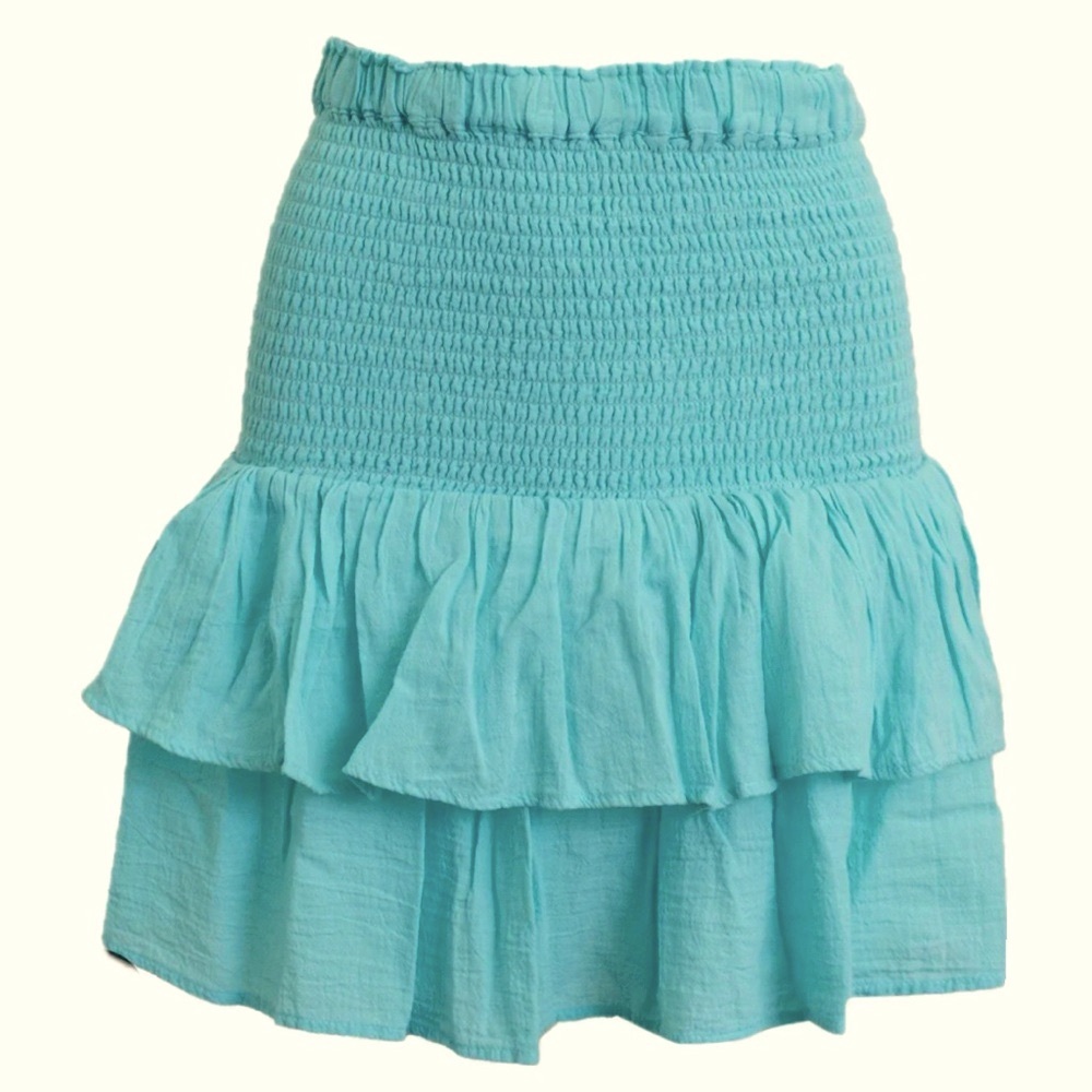 Honorine Pixie Flouncy Flirty & Fun Ruffled Tiered‎ Smocked Mini Skirt Sz M NWT